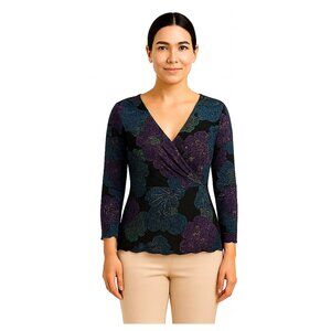 West End Multicolor Floral Blouse Size Medium